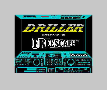 Space Station Oblivion (ZX Spectrum) screenshot: Some 3D text effects on the title screen