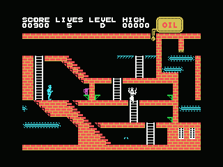 Turmoil (MSX) screenshot: Drop the oil on the conveyor belt