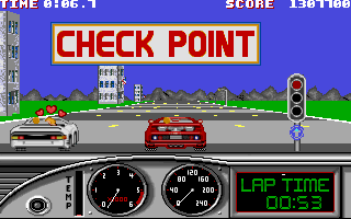 Turbo Out Run (DOS) screenshot: Your girlfriend leaves you for the other guy!