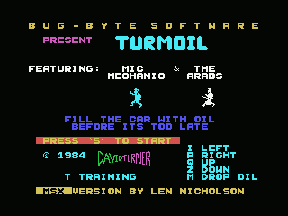 Turmoil (MSX) screenshot: Title screen