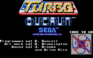 Turbo Out Run (DOS) screenshot: Title (1 of 2)