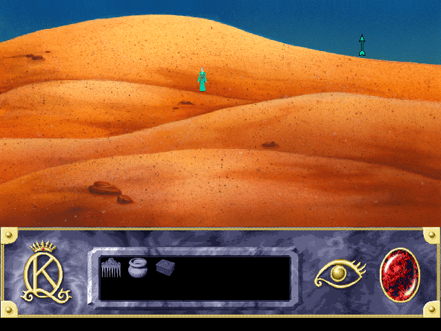 Roberta Williams' King's Quest VII: The Princeless Bride (DOS) screenshot: No King's Quest is complete without a huge, endlessly stretching desert