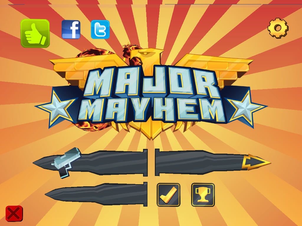 Major Mayhem (Windows) screenshot: Main menu