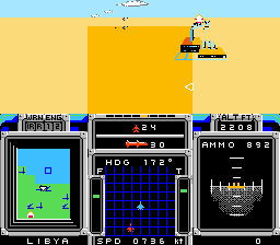 F-15 Strike Eagle (NES) screenshot: Locating targets in the desert