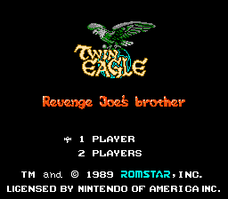 Twin Eagle (NES) screenshot: Title screen