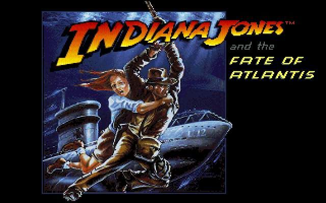 Indiana Jones and the Fate of Atlantis: The Action Game (DOS) screenshot: The title screen.