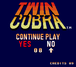 Twin Cobra (Genesis) screenshot: Continue screen