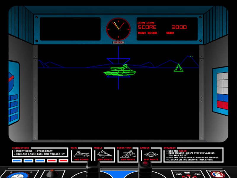 Atari Arcade Hits: Volume 2 (Windows) screenshot: Battlezone enhanced