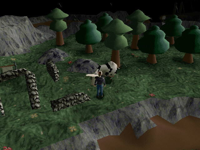Twinsen's Odyssey (DOS) screenshot: Talking cow? Play the game and find out...