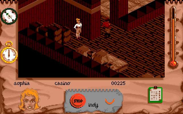Indiana Jones and the Fate of Atlantis: The Action Game (DOS) screenshot: Sophia, the Blondie...