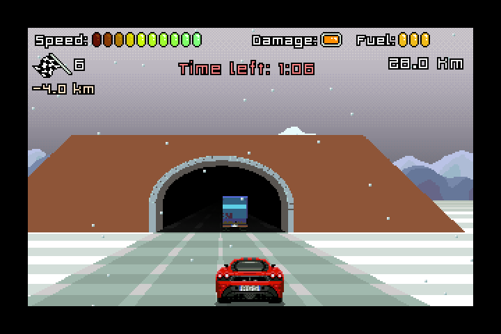 Red Hot Overdrive (Windows) screenshot: Approaching a tunnel.