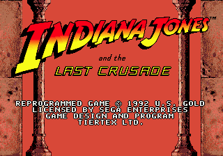 Indiana Jones and the Last Crusade: The Action Game (Genesis) screenshot: Title screen