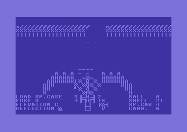 Guns of Fort Defiance (Commodore 64) screenshot: Firing the canon...
