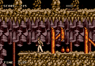 Indiana Jones and the Last Crusade: The Action Game (Genesis) screenshot: Be careful of those falling spikes