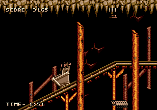 Indiana Jones and the Last Crusade: The Action Game (Genesis) screenshot: In a cart!
