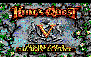 King's Quest V: Absence Makes the Heart Go Yonder! (DOS) screenshot: Title screen (EGA/Tandy)