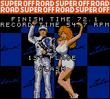 Ivan 'Ironman' Stewart's Super Off Road (Game Gear) screenshot: 1st Place!