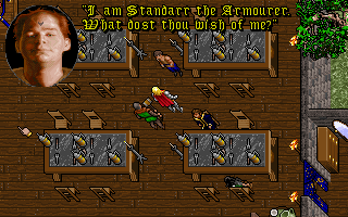 Ultima Collection (DOS) screenshot: Serpent Isle - Game - Doing some chatting