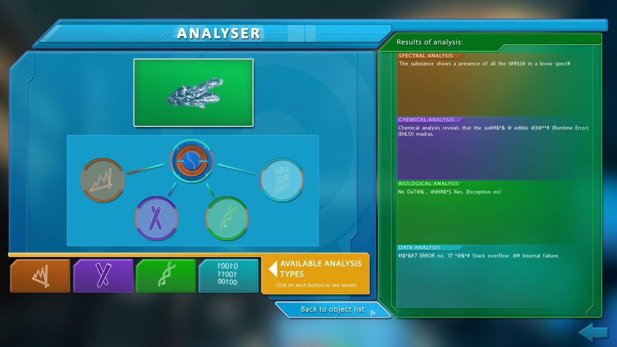 J.U.L.I.A.: Among the Stars (Windows) screenshot: Using the analyzer.