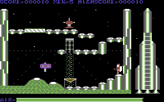 Metranaut (Commodore 64) screenshot: Collect fuel pods