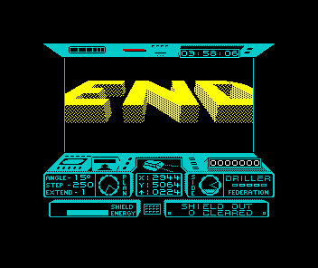 Space Station Oblivion (ZX Spectrum) screenshot: Game over