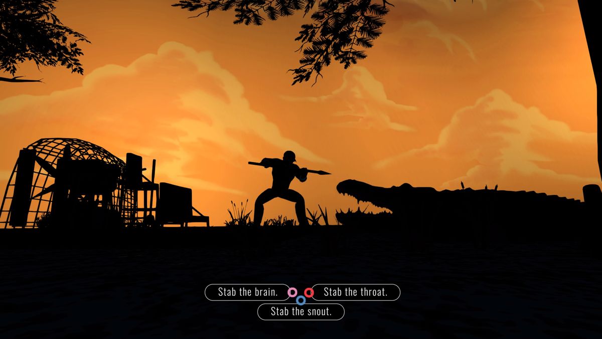 Knee Deep (PlayStation 4) screenshot: Fighting a giant alligator