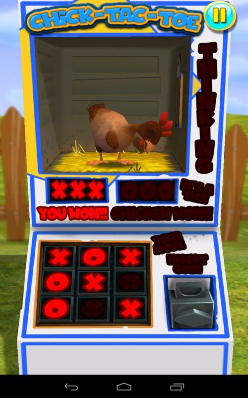 Chick-Tac-Toe (Android) screenshot: You have won.