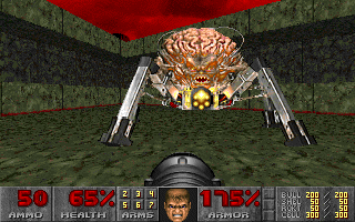 The Ultimate Doom (DOS) screenshot: The final battle with the Spider Mastermind
