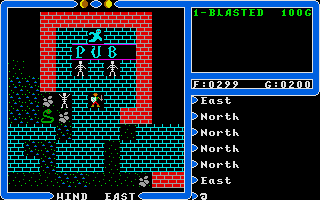 Ultima IV: Quest of the Avatar (Atari ST) screenshot: The Place is deteriorating and full of creepy crawlies