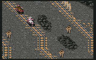 Indiana Jones and the Temple of Doom (Commodore 64) screenshot: Look out, Indy, behind you!