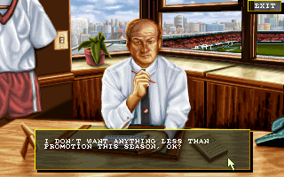 Ultimate Soccer Manager (DOS) screenshot: The chairman
