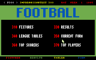 Ultimate Soccer Manager (DOS) screenshot: Teletext remained pretty much the same throughout the series