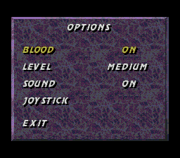 Ultimate Mortal Kombat 3 (Genesis) screenshot: Options