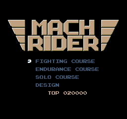 Mach Rider (NES) screenshot: Title screen