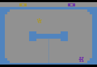 Indy 500 (Atari 2600) screenshot: Be careful on this icy track