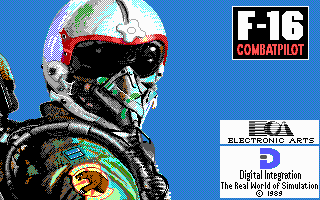 F-16 Combat Pilot (DOS) screenshot: Title screen (EGA).