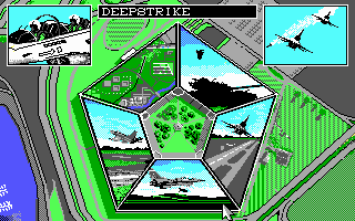 F-16 Combat Pilot (DOS) screenshot: Mission selection.