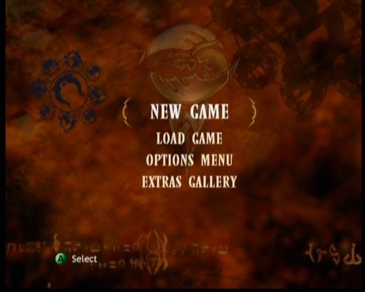Broken Sword: The Sleeping Dragon (Xbox) screenshot: Main menu screen.