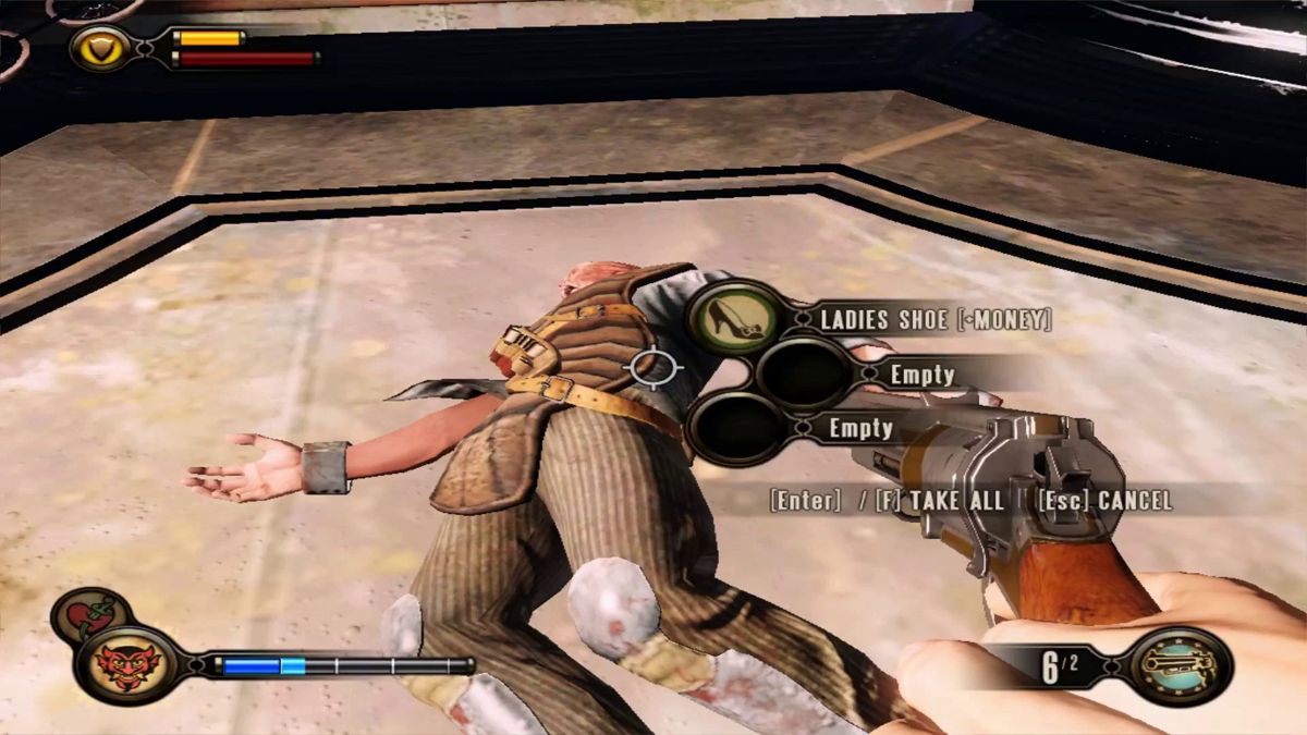 BioShock Infinite: Burial at Sea - Episode One (Macintosh) screenshot: Wait this guy is packing around women's shoes.. well its still cash