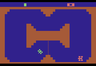 Indy 500 (Atari 2600) screenshot: A basic two player race