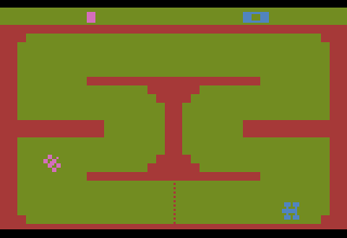 Indy 500 (Atari 2600) screenshot: One of several different tracks to race on