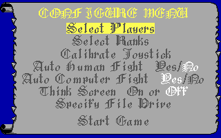 Betrayal (DOS) screenshot: Main menu