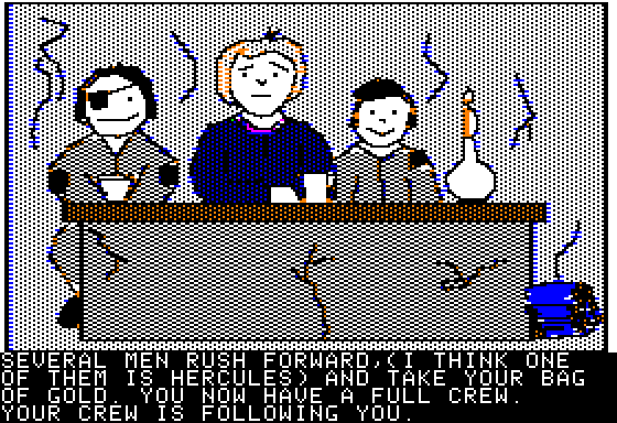 Hi-Res Adventure #4: Ulysses and the Golden Fleece (Apple II) screenshot: You need to recruit a crew in order to sale