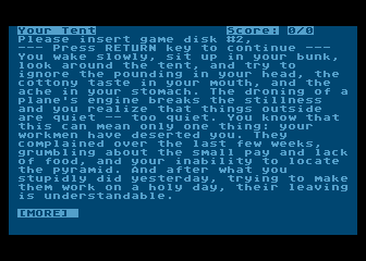 Infidel (Atari 8-bit) screenshot: Plot introduction