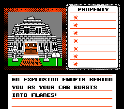 Uninvited (NES) screenshot: Standing in front of the mansion