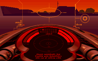 Inferno (DOS) screenshot: Just outside a ground base