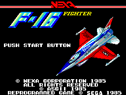 F16 Fighting Falcon (SEGA Master System) screenshot: Title