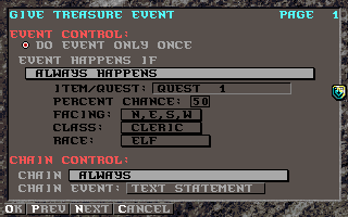 Unlimited Adventures (DOS) screenshot: Event screen