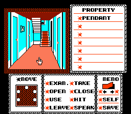 Uninvited (NES) screenshot: A corridor