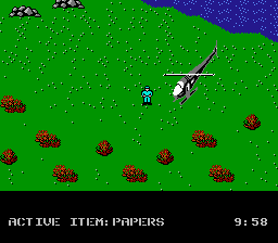 Infiltrator II (NES) screenshot: Ready to infiltrate the enemy base.